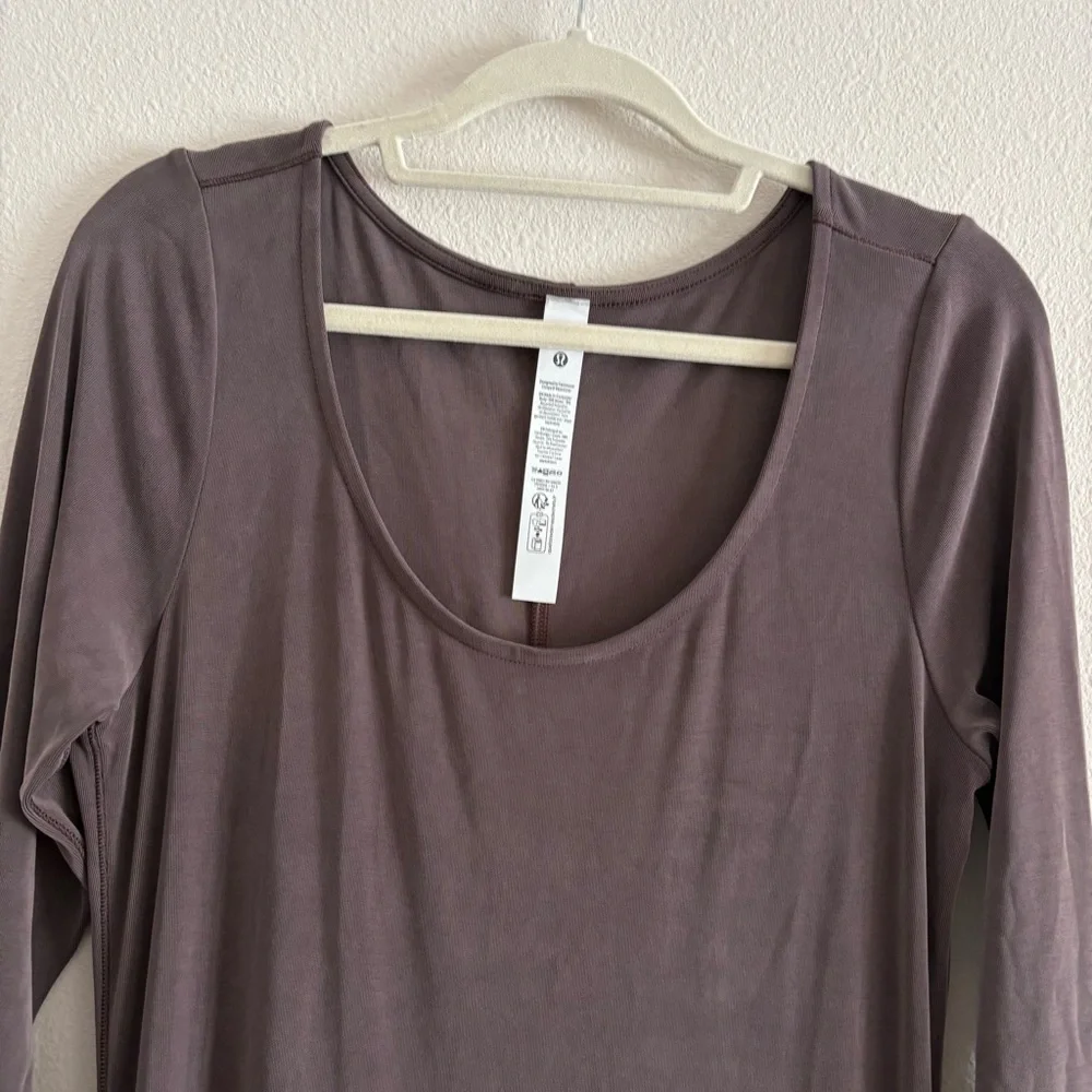 NWT Lululemon Drapey Softstreme Long-Sleeve Maxi Dress Women’s XL Espresso Brown